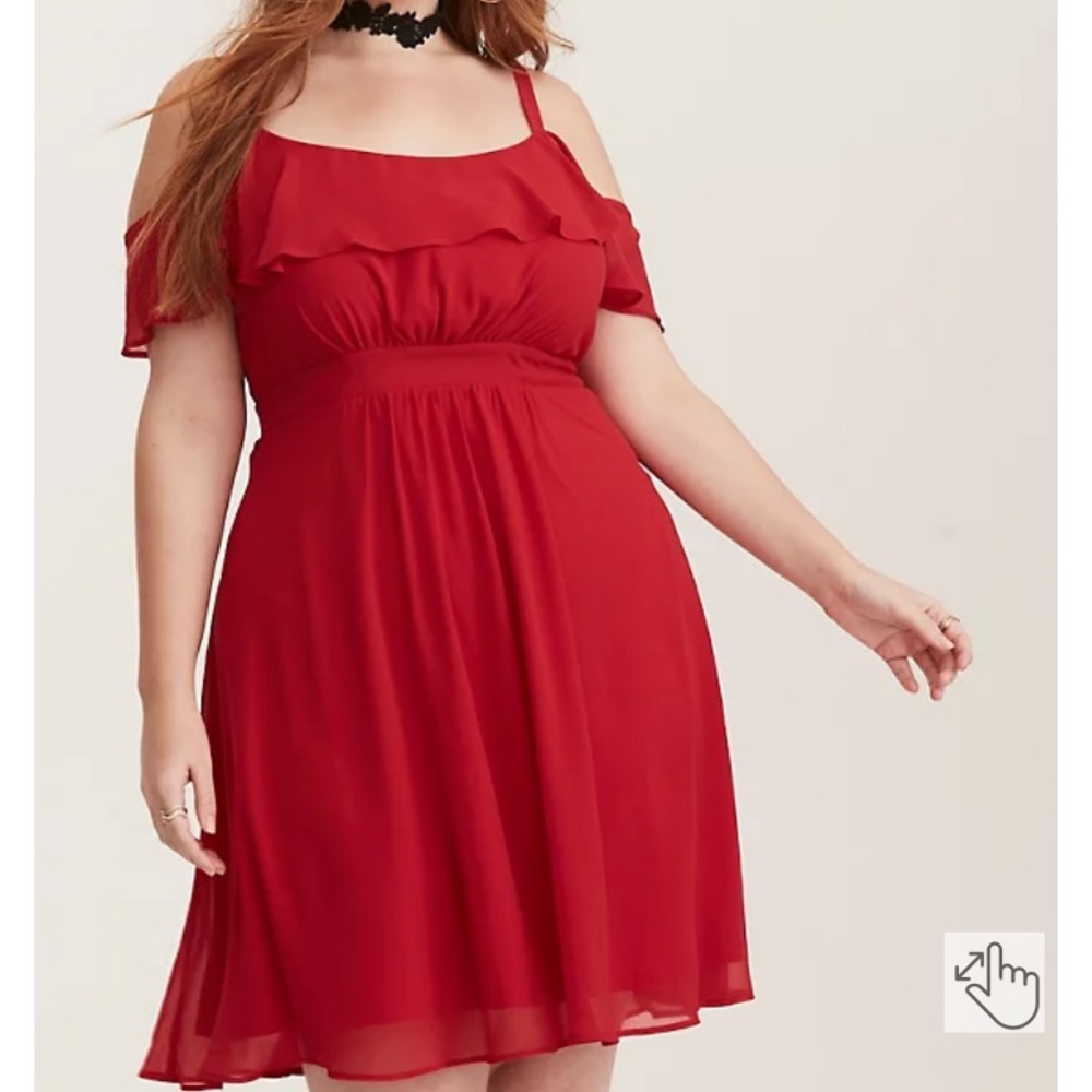 Red Chiffon Dress